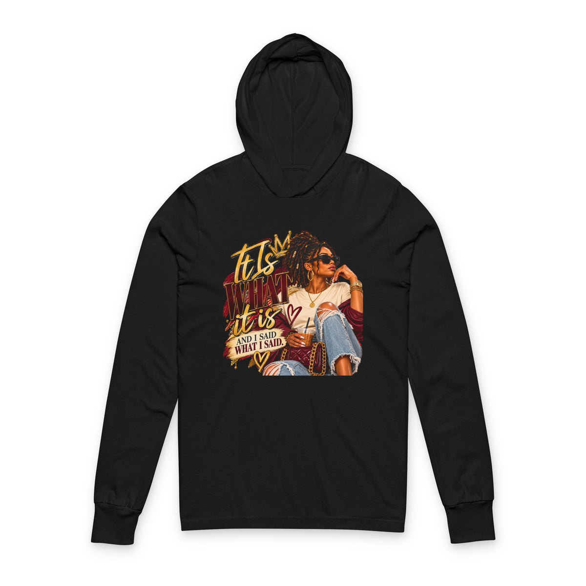 I Said What I Said hooded long-sleeve tee by Inner Glow Wear, photo 2
