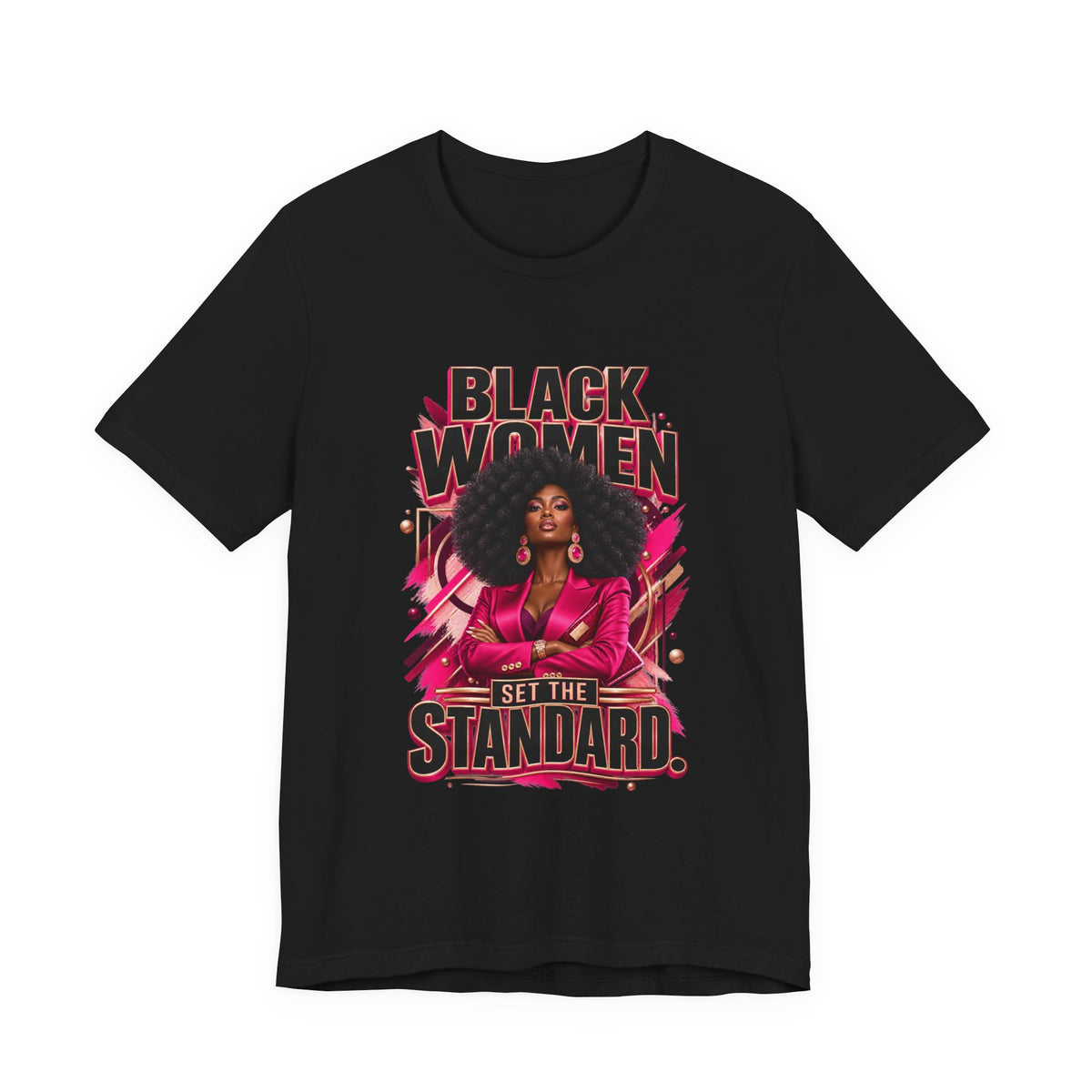 Black Women Set the Standard graphic tee by Inner Glow Wear, photo 3