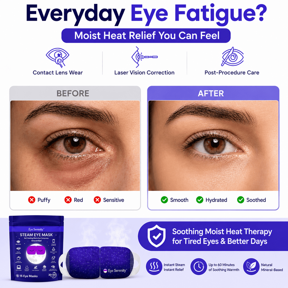 Eye Serenity Self-Heating Steam Eye Masks self-heating steam eye masks, photo 3