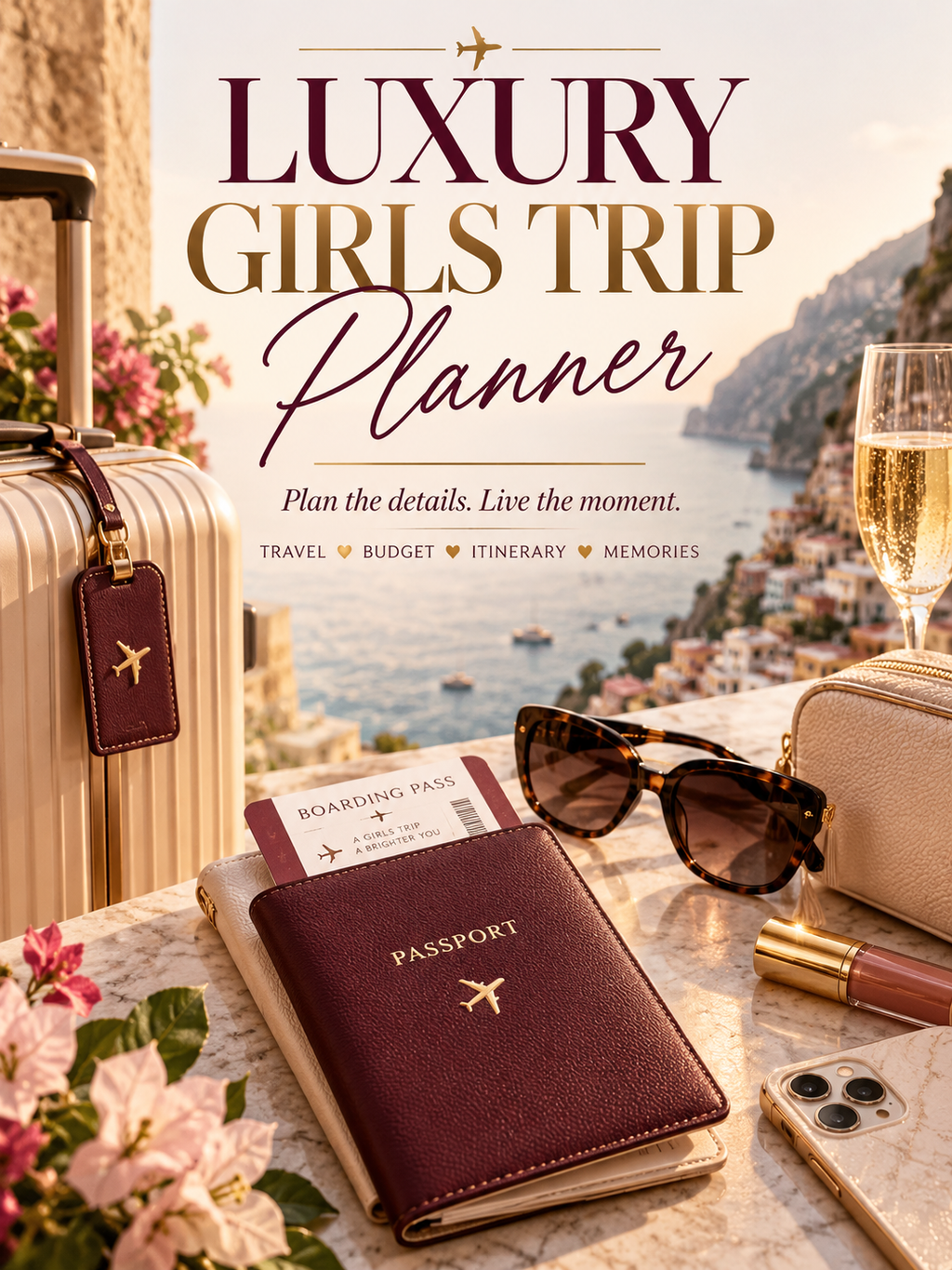 INNER GLOW Luxury Girls Trip Planner — printable 23-page PDF cover